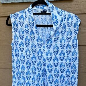 Shana Blue Floral Women's Blouse